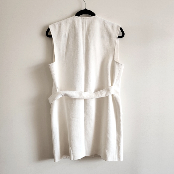 Zara NWT XS-S oversized linen blend vest, off white - Picture 3 of 12